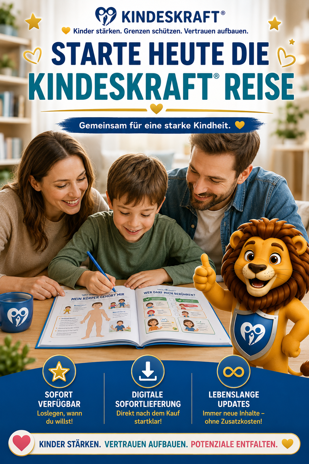 KINDESKRAFT® - Starter System – 9 liebevoll entwickelte Bausteine für mehr Mut, Gefühle, Grenzen und innere Stärke.